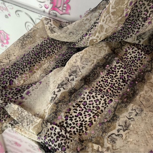 Denver Hayes Animal Print Maxi Dress pink purple cheetah print beige flowy - Picture 2 of 6